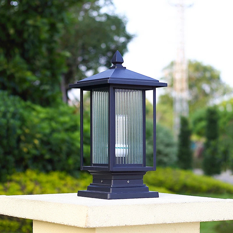 Sexin Rectangular Lantern Pillar Light Ribbed | Celestre