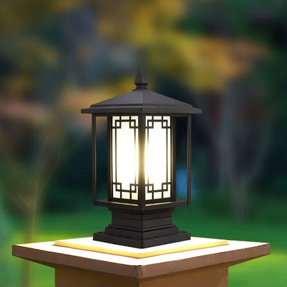Sexin Rectangular Lantern Pillar Light Fretwork | Celestre