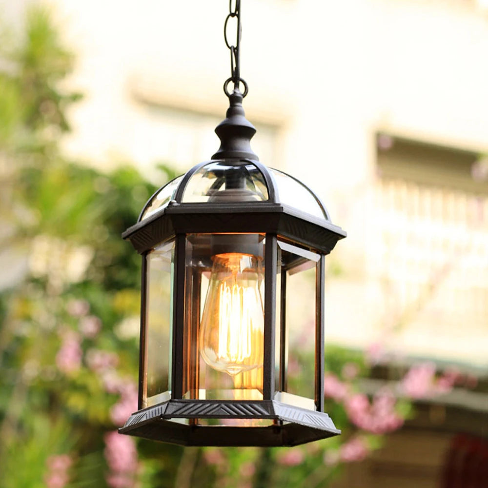 Lire Hexagonal Domed Outdoor Pendant Light | Celestre