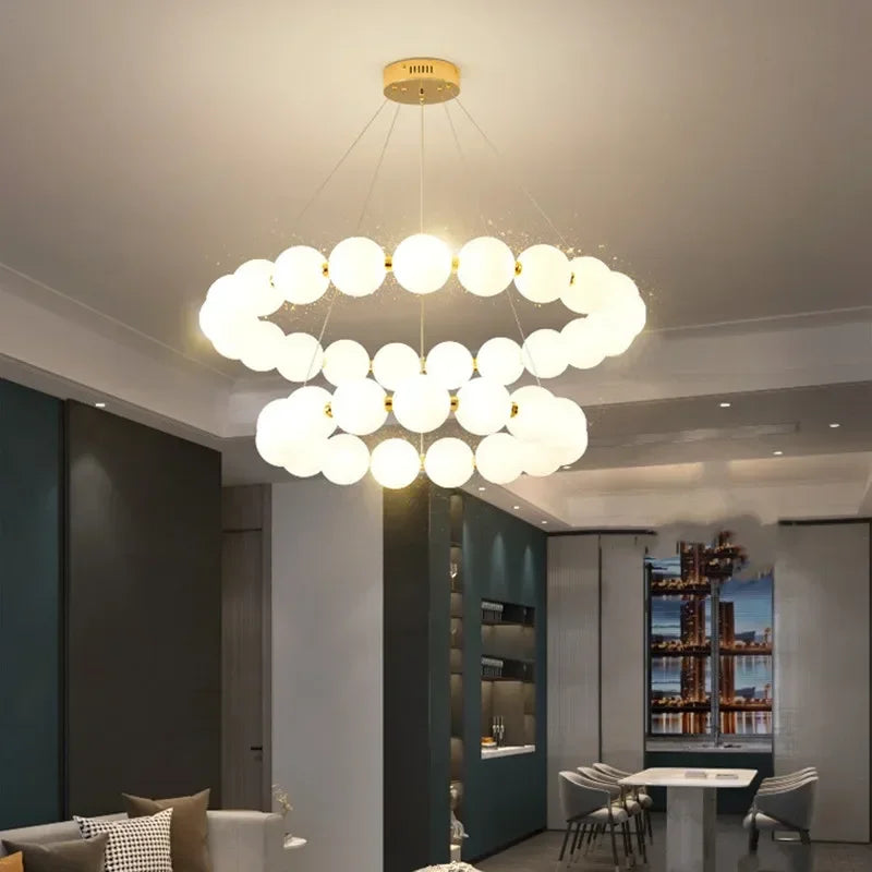 Hera Pearl Necklace Ring Chandelier D 42 62 cm | Celestre