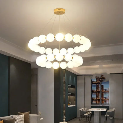 Hera Pearl Necklace Ring Chandelier D 42 62 cm | Celestre
