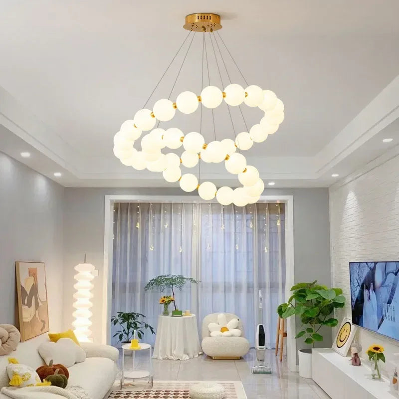 Hera Pearl Necklace Ring Chandelier D 62 82 cm | Celestre