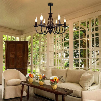 Peni Candle Cage Spindle Chandelier | Celestre
