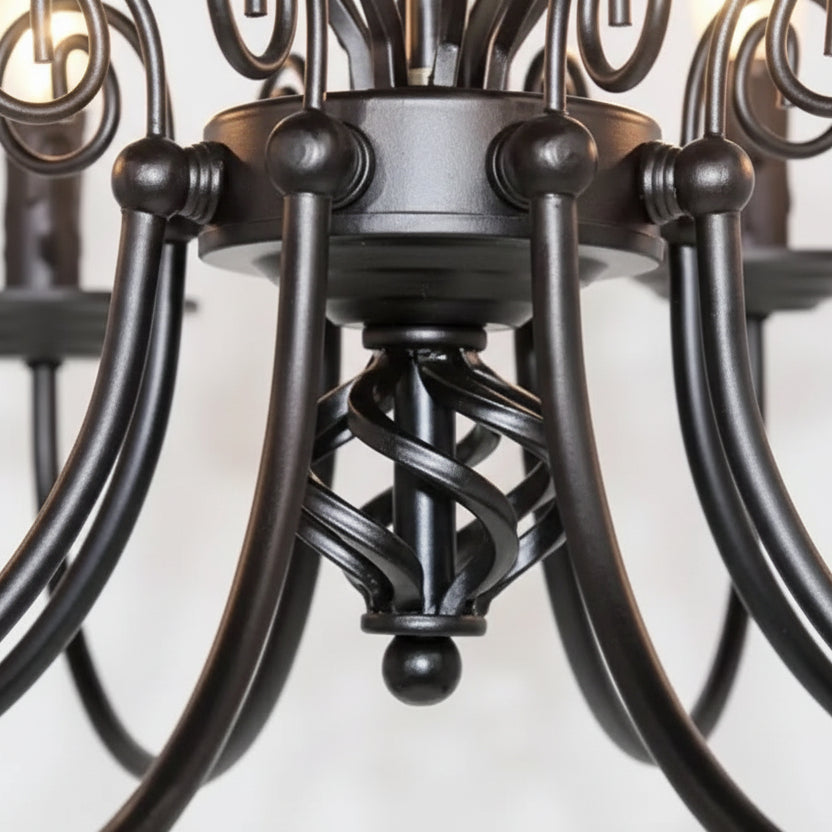 Peni Candle Cage Spindle Chandelier | Celestre
