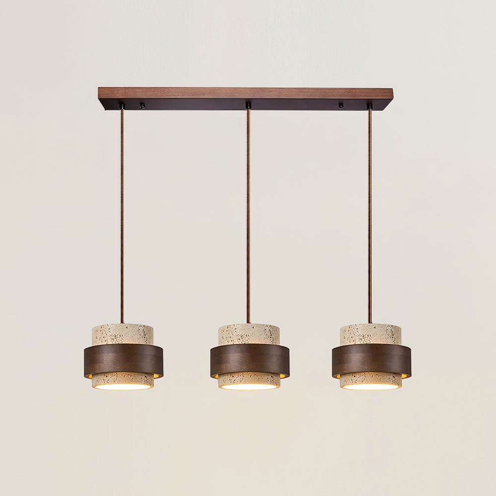 Velora Travertine Pendant Light 3 Heads Straight | Celestre