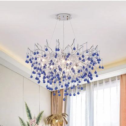 Lune Drop Crystal Chandelier Blue | Celestre