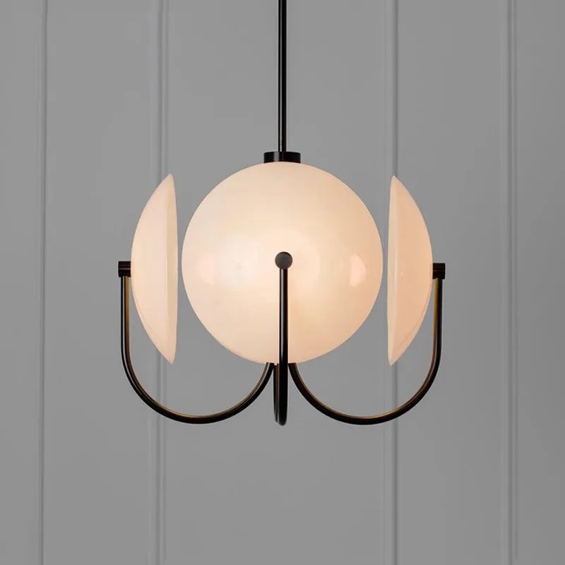 Kova Opal Globe Pendant Light Black-White | Celestre