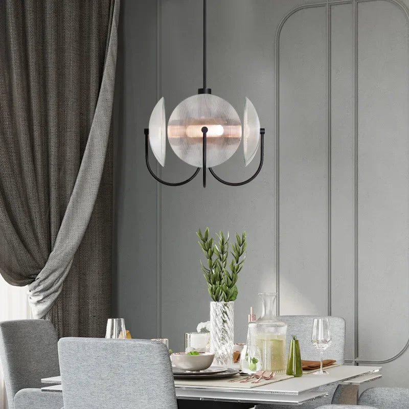 Kova Opal Globe Pendant Light Black-Clear | Celestre