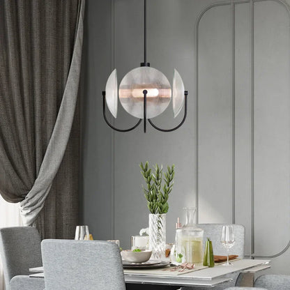 Kova Opal Globe Pendant Light Black-Clear | Celestre