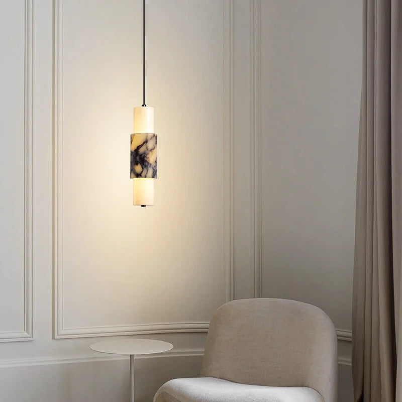 Jiri Tubular Marble Pendant Light | Celestre
