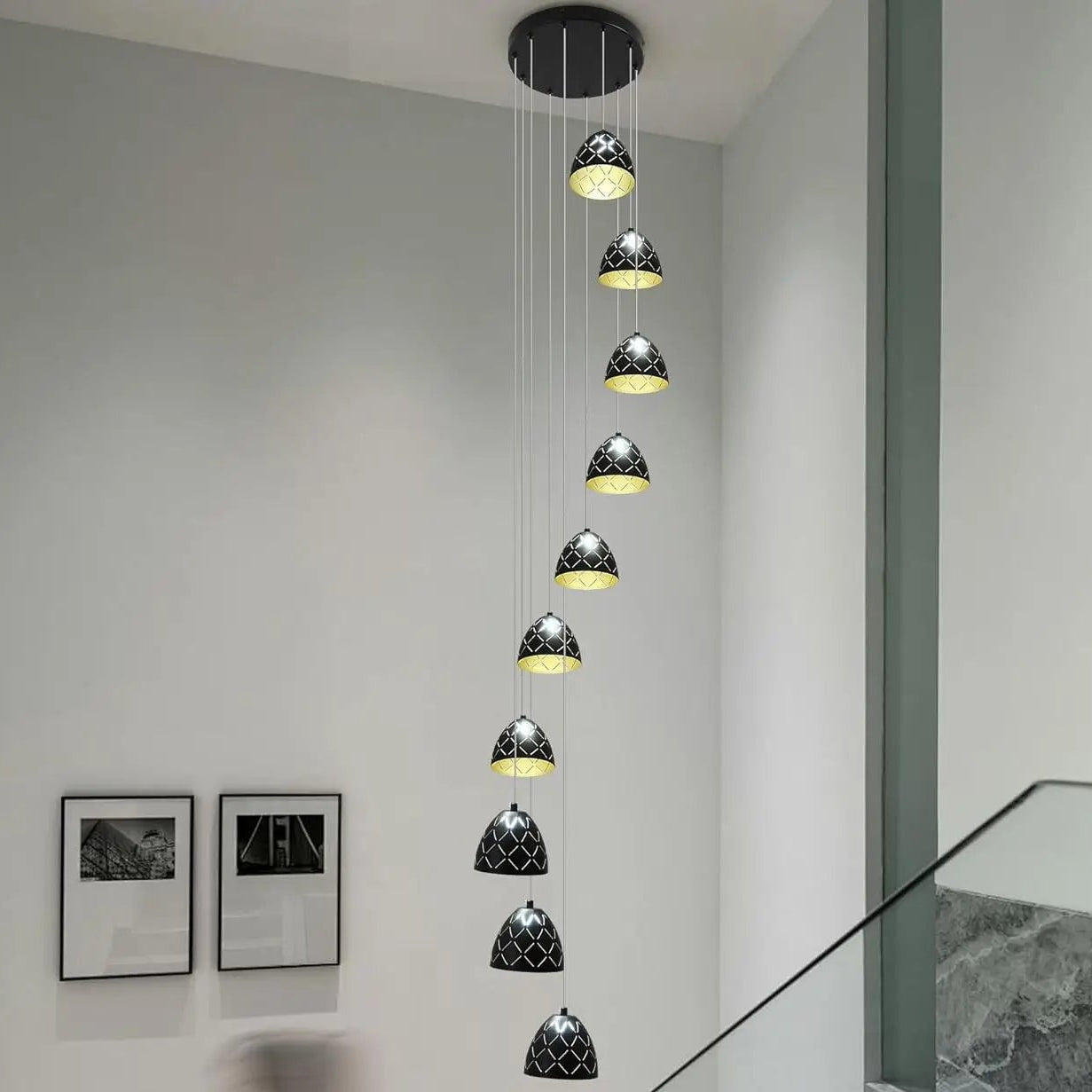 Nizri Conical Spiral Staircase Chandelier | Celestre
