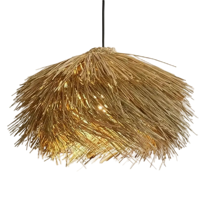 Lica Shaggy Rattan Pendant Light | Celestre