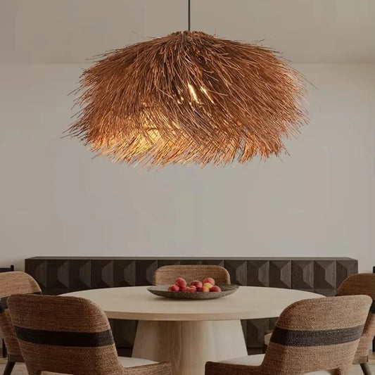 Lica Shaggy Rattan Pendant Light D 80 cm | Celestre