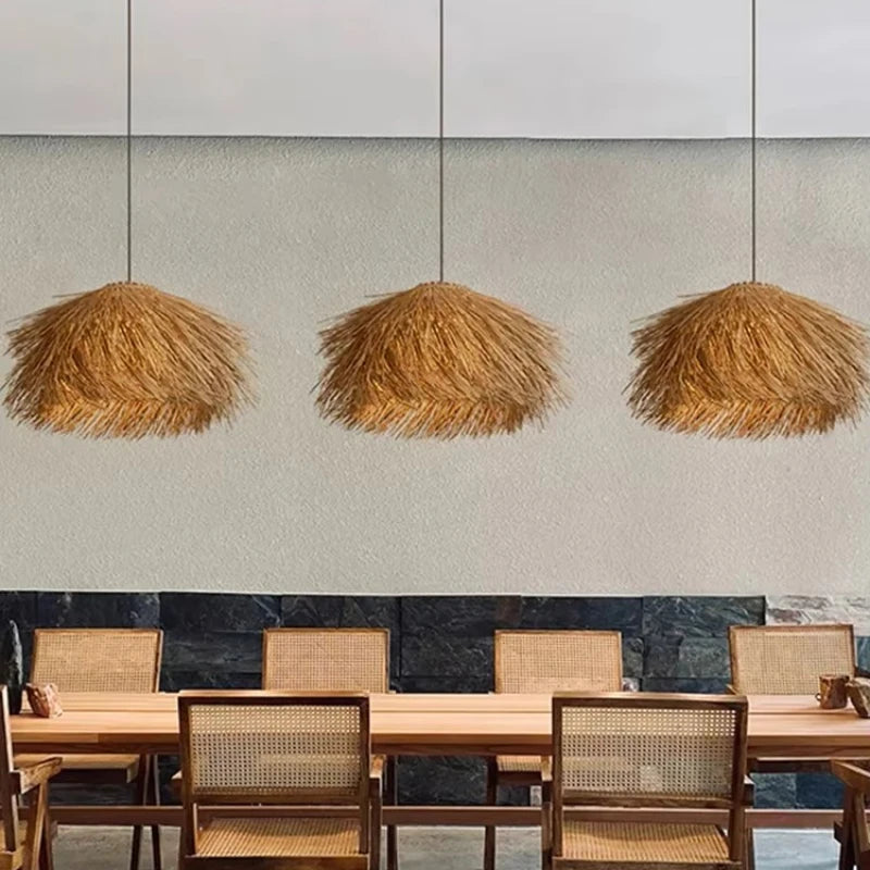 Lica Shaggy Rattan Pendant Light | Celestre