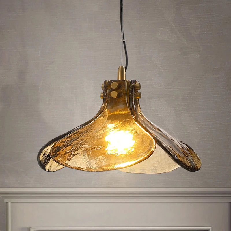 Fozi Stained Glass Leaf Pendant Light D 40 cm | Celestre