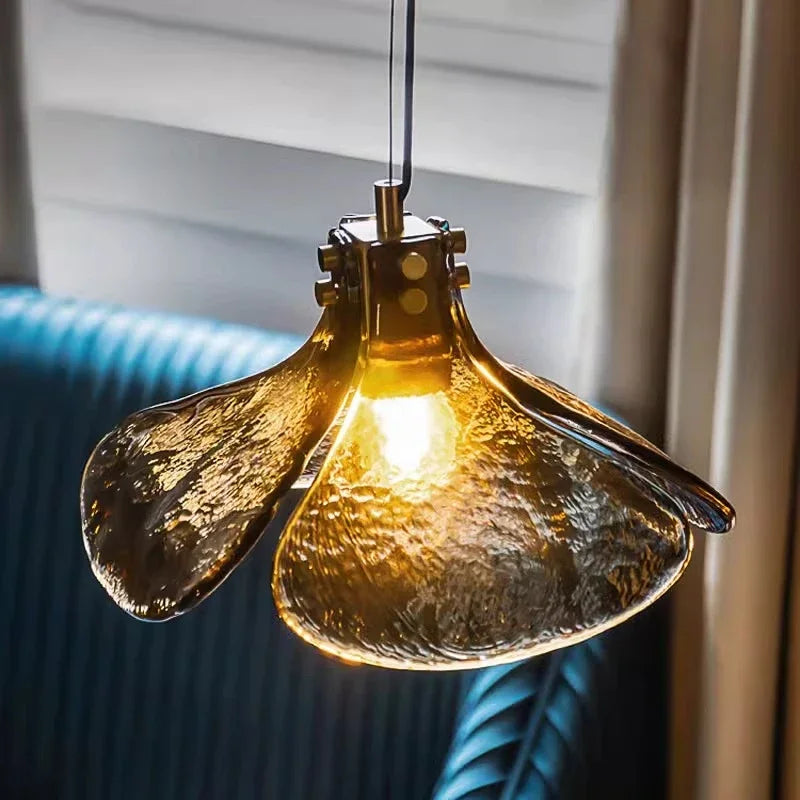 Fozi Stained Glass Leaf Pendant Light | Celestre