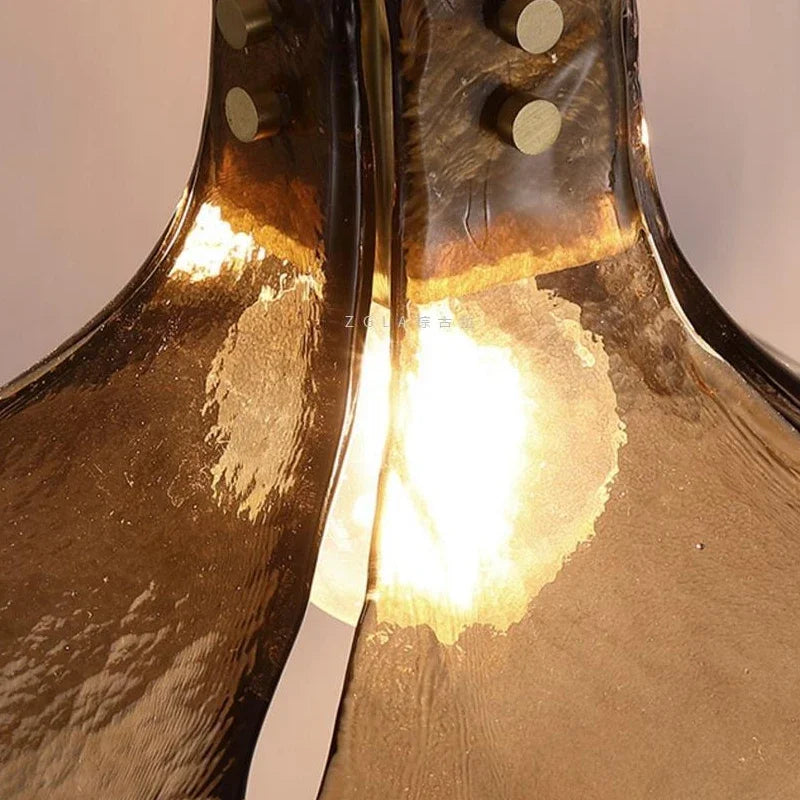 Fozi Stained Glass Leaf Pendant Light | Celestre