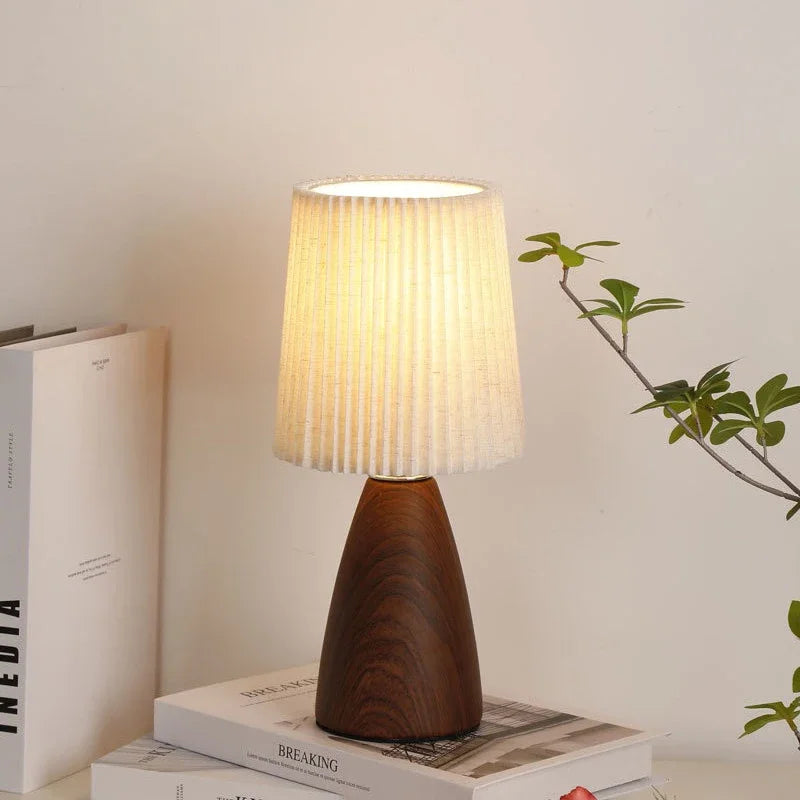 Nelo Pleated Conical Table Lamp | Celestre