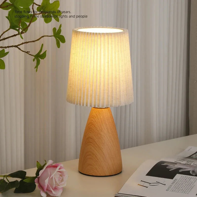 Nelo Pleated Conical Table Lamp | Celestre