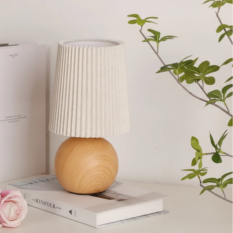 Jiro Round Pleated Table Lamp | Celestre