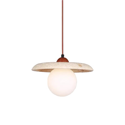Fely Travertine Disc Globe Pendant Light | Celestre