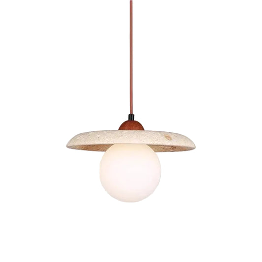 Fely Travertine Disc Globe Pendant Light | Celestre