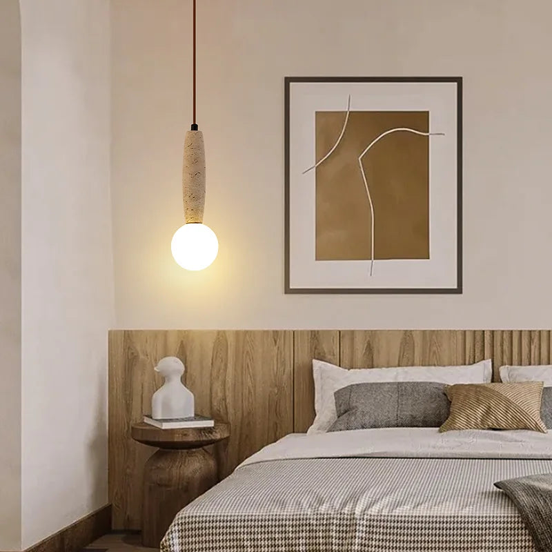 Piri Travertine Stacked Globe Pendant Light | Celestre