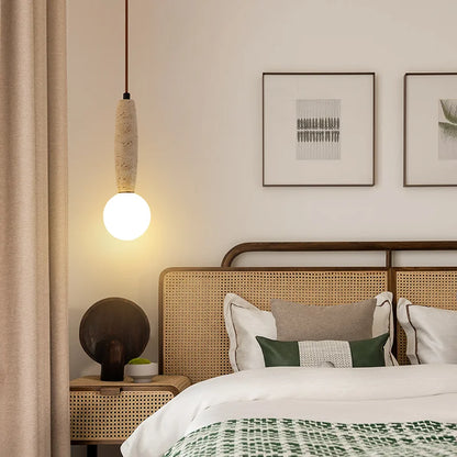 Piri Travertine Stacked Globe Pendant Light | Celestre