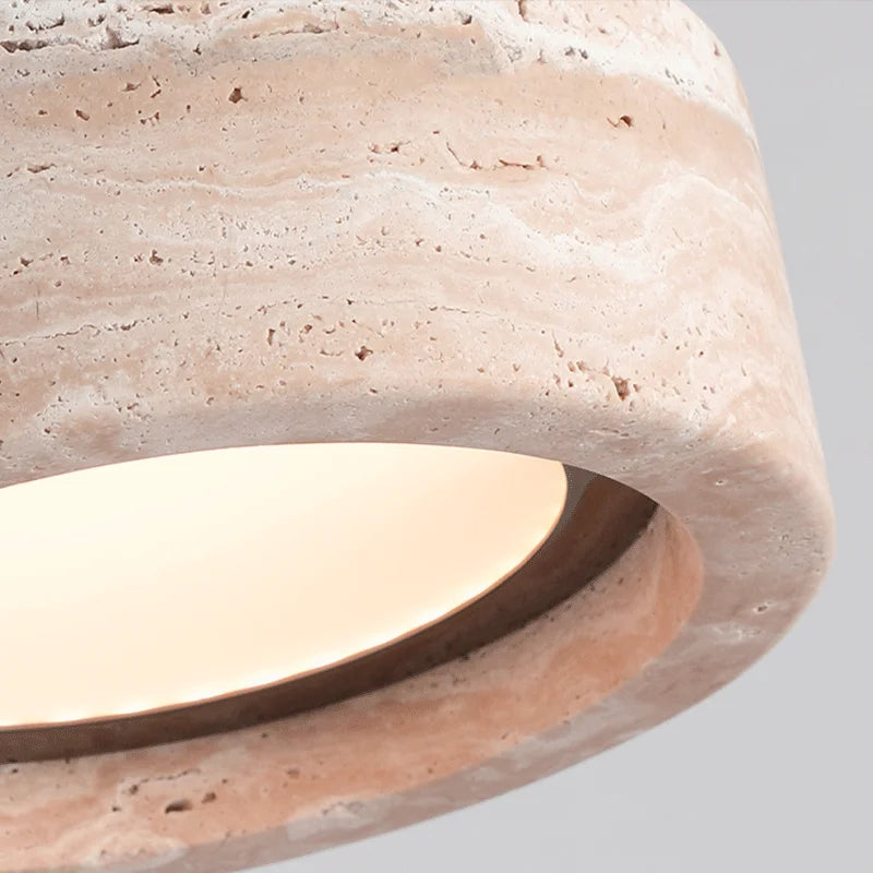 Ever Travertine Drum Pendant Light | Celestre