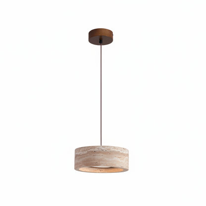 Ever Travertine Drum Pendant Light | Celestre