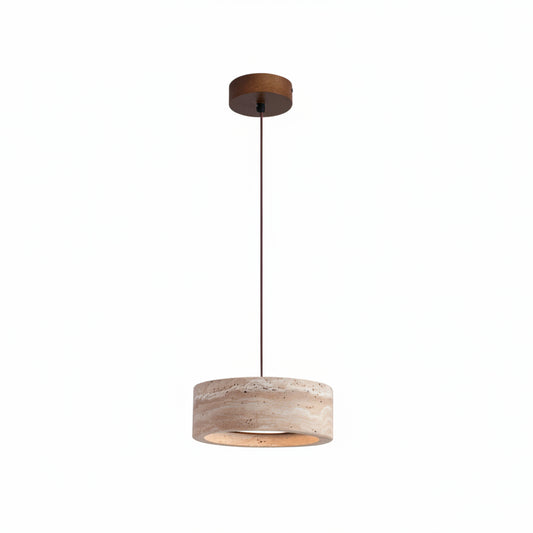Ever Travertine Drum Pendant Light | Celestre
