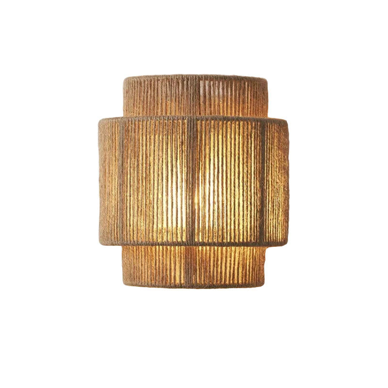 Rovi Boho Natural Rattan Wall Light | Japandi Hand Woven Rope Wall ...