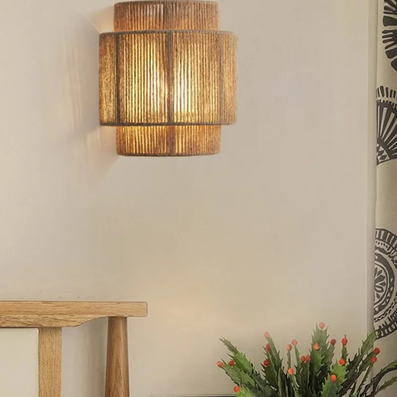 Rovi Natural Rattan Wall Light | Celestre