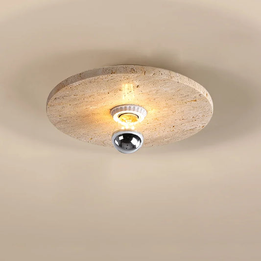 Felu Travertine Disc Ceiling Light | Celestre