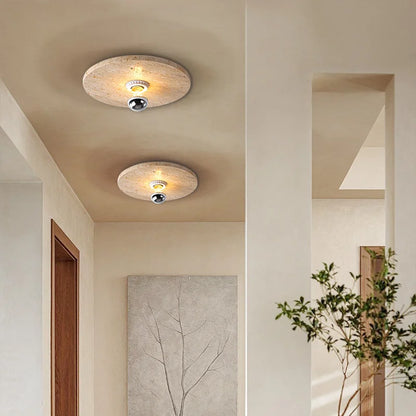 Felu Travertine Disc Ceiling Light | Celestre