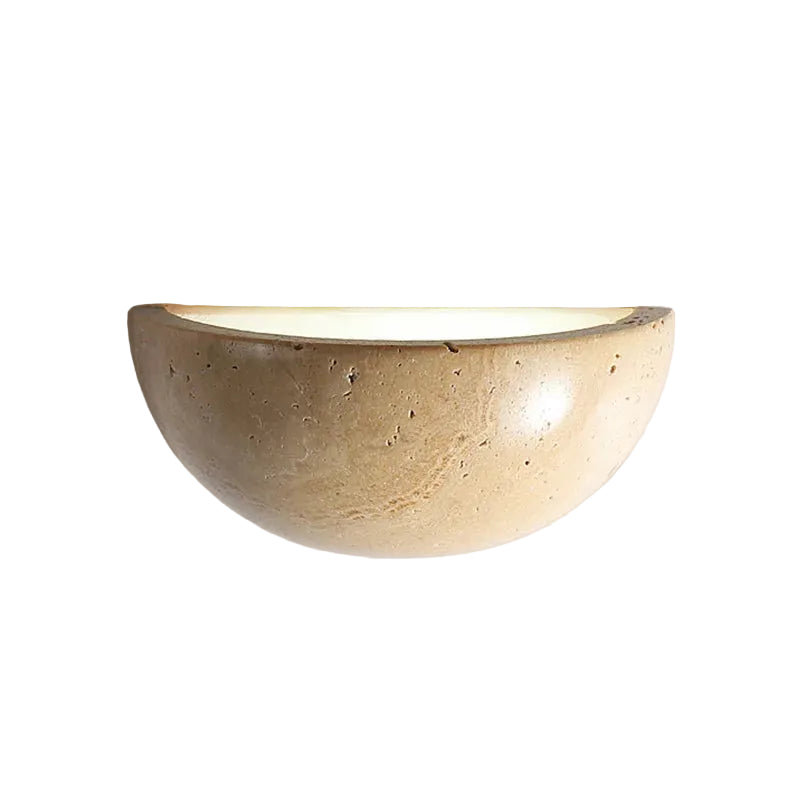 Cyri Semi Bowl Travertine Wall Light | Celestre
