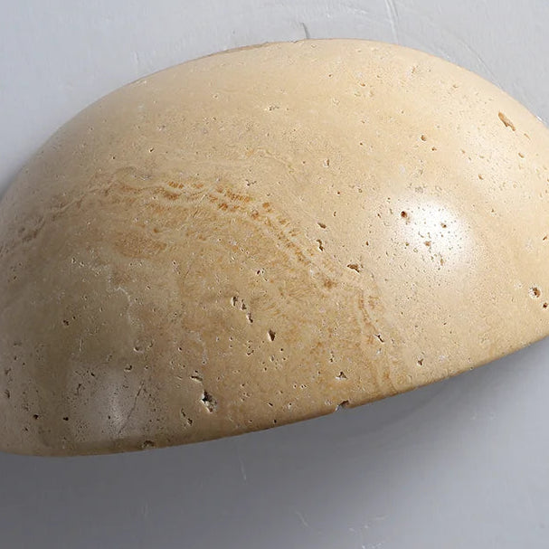 Cyri Semi Bowl Travertine Wall Light | Celestre