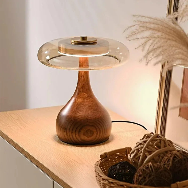Sora Retro Wooden Table Lamp D22xH24.5 cm | Celestre