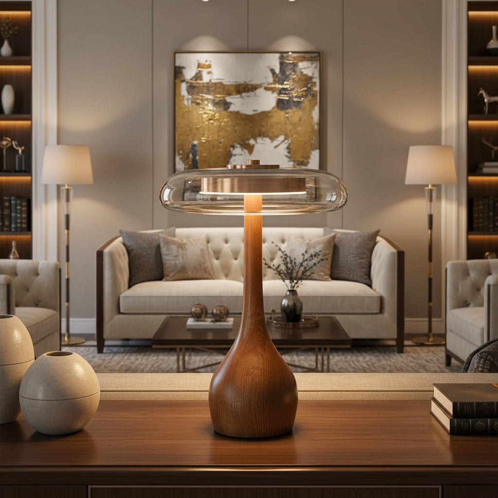 Sora Retro Wooden Table Lamp D22x31.5 cm | Celestre