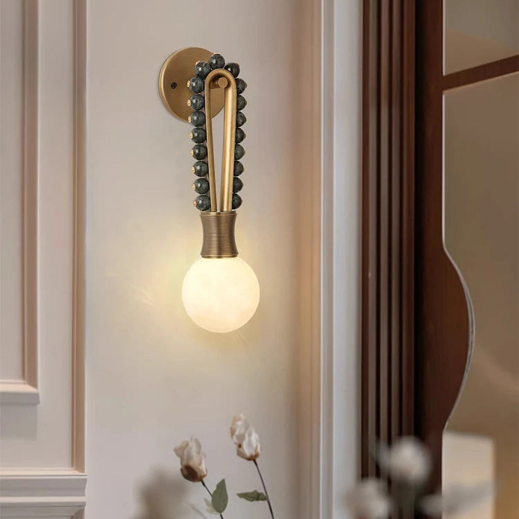 Zave Marble Beaded U Loop Wall Light Green | Celestre
