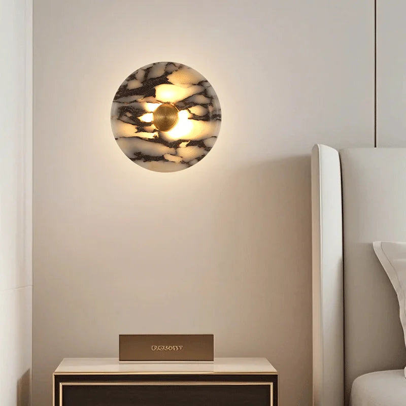Levi Round Marble Wall Light | Celestre