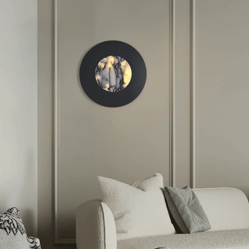 Syni Round Marble Wall Light | Celestre