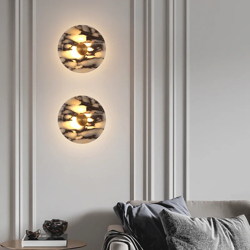 Levi Round Marble Wall Light | Celestre
