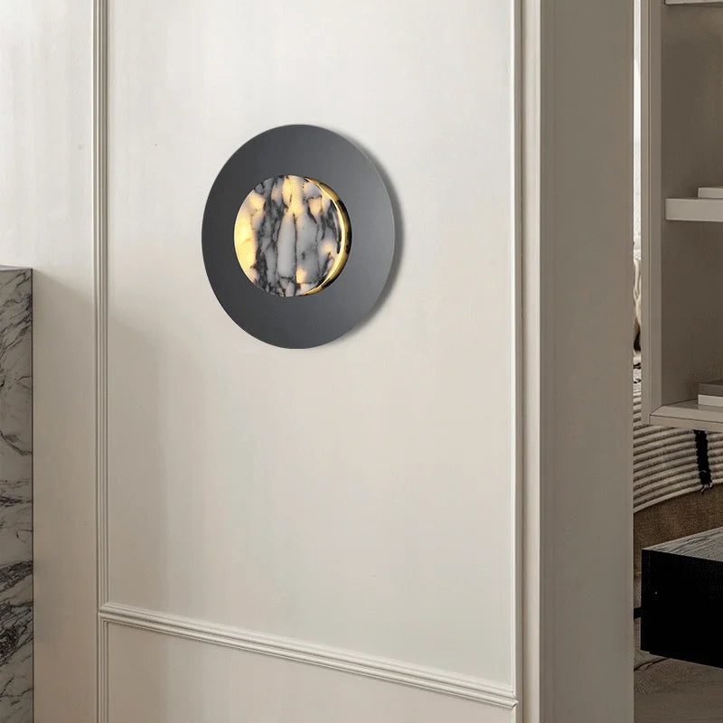 Syni Round Marble Wall Light | Celestre