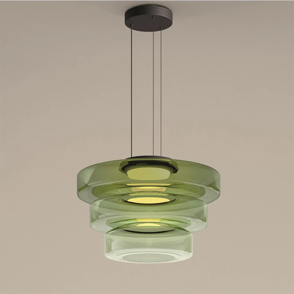 Irva Italian Glass Pendant light Green D 25cm D 35cm D 45cm | Celestre