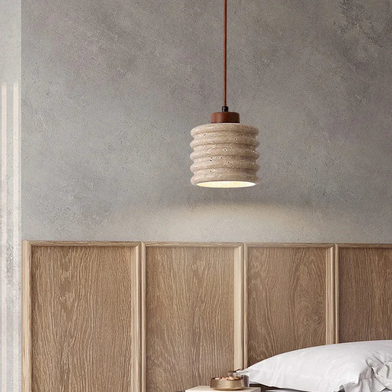 Elara Travertine Beehive Pendant Light | Celestre
