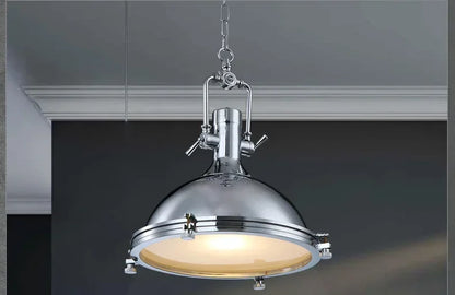 Torvo Industrial Nautical Dome Pendant Light Silver | Celestre