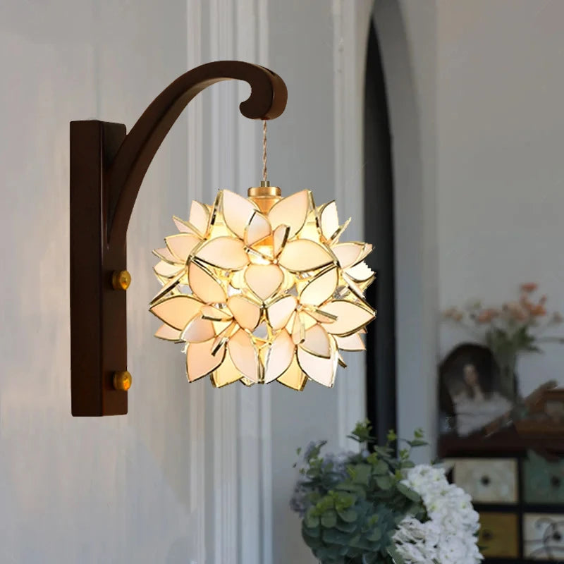 Bevir Petal Tiffany Wall Light White | Celestre