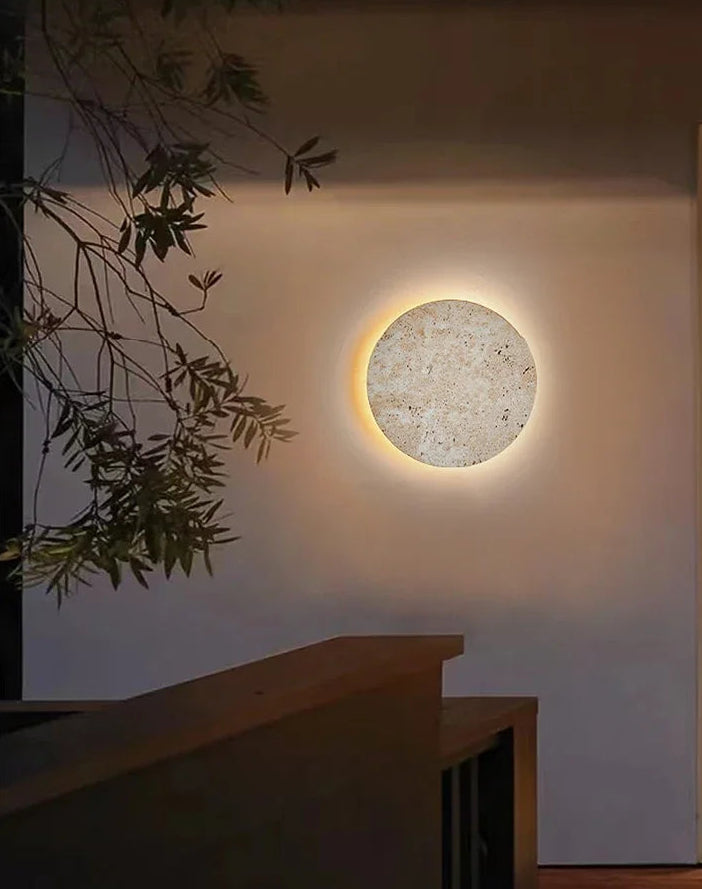 Sera Travertine Contemporary Wall Light | Celestre