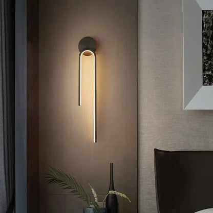Kesla Modern Aluminium U-Shaped LED Wall Light Black Right | Celestre